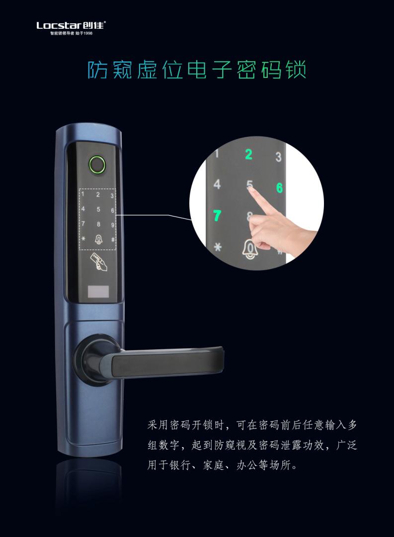 創佳防窺虛位電子密碼鎖